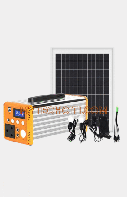 300w Powerful Solar Generator + 60W Panel + 2 bulbs + FREE multi type USB charging cables