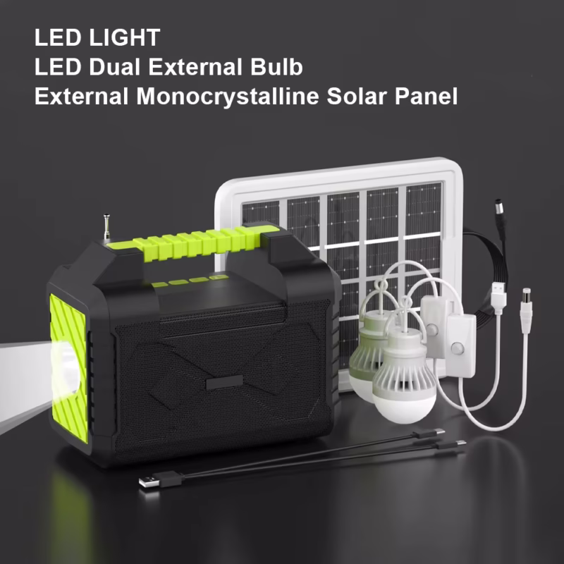 Solar Blue Tooth Speaker FM Radio Power Bank with Solar Panel and Lighting system - Image 3